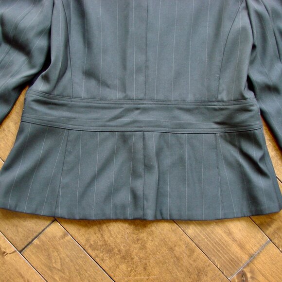 Sandra Angelozzi Black Pinstripe Blazer Jacket Button Office Size EU 42 Large - Picture 14 of 15
